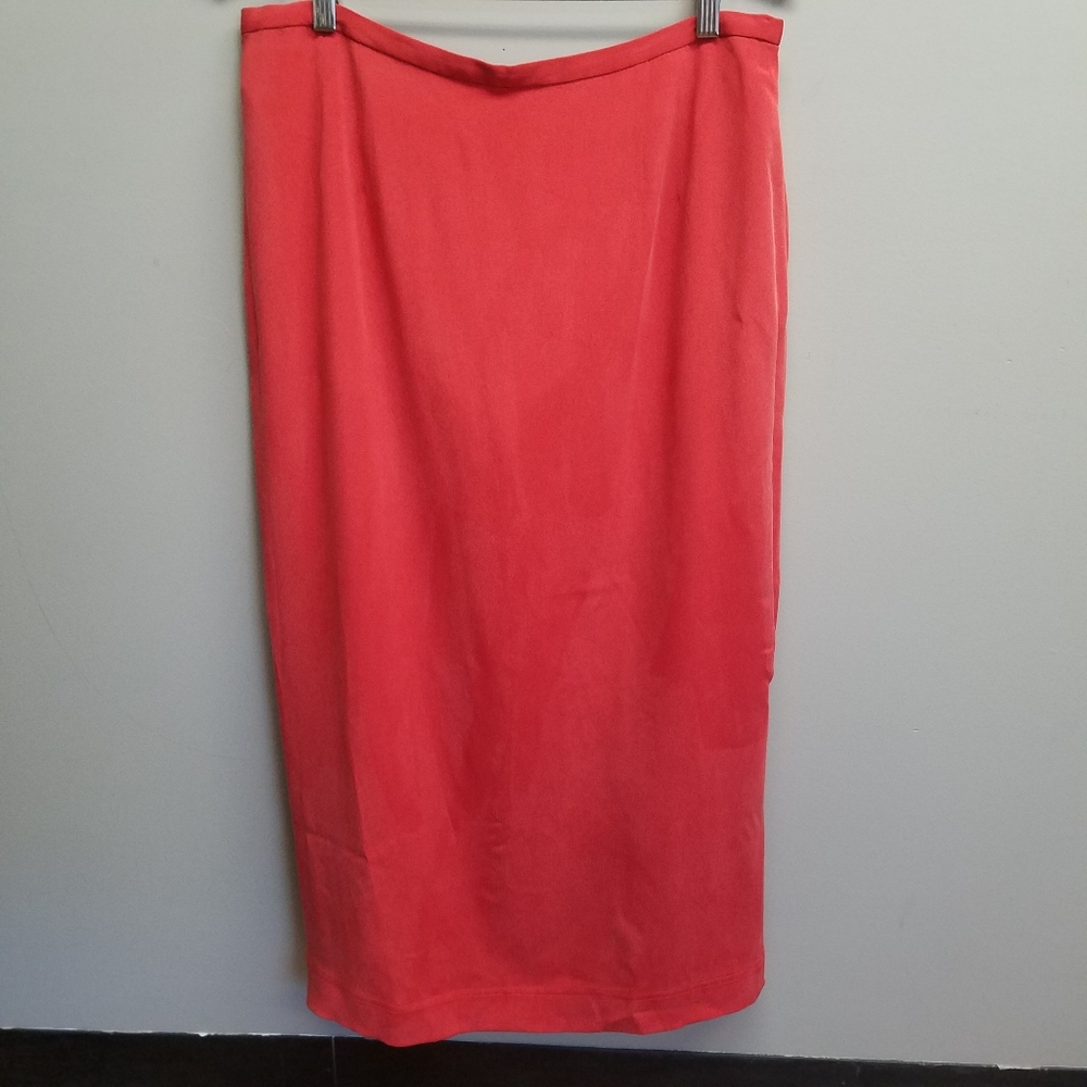 Travis Ayers 100% Silk Calf Length Pencil Skirt Women's Size 16